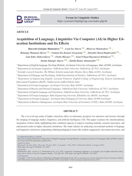 Səadət Əliyevanın məqaləsi Scopus bazasında indekslənən nüfuzlu beynəlxalq jurnalda dərc olunub  ---
